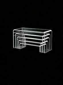 Acrylic U-Shaped Transparent Display Stand, Figurine Display Tiered Organizer, Practical Storage Solution, One-Piece Molded Display Rack, Cosmetic Tiered Storage Shelf - Clear - View 7