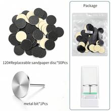 50Pcs Nail Sanding Paper With 1pc Metal Disc Nail Drill Bit 25mm Pedicure Disc Replacement Sanding Discs Bits For Nail Drill Foot Files Electric Remove Calluses And Dead Skin Manicure Pedicure Tool Accessories - Multicolor - View 15