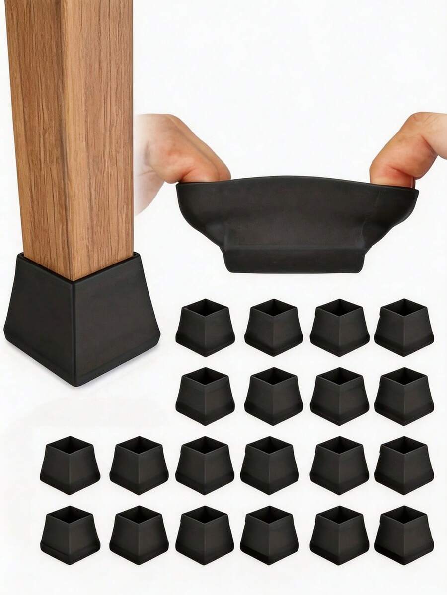 16/12/8/4pcs Large Thick Silicone Chair & Table Leg Pads, Anti-Slip Furniture Floor Protector Pads, Suitable For All Types Of Floors, Effectively Prevent Scratches & Dents, Easy Installation