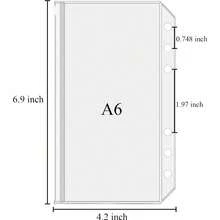 12pcs Loose-Leaf Storage Bags, Transparent 6-Hole Zipper Pouches, Sealed PVC Loose-Leaf Bags, Suitable For Budgeting, Coupon Storage, Receipts, Cards, Perfect For Planner Enthusiasts, Office Workers, Back To School Gift For Classmates And Friends - Zipper Version - View 8