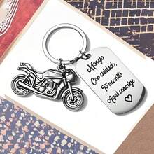 Customizable Motorcycle Keychain, Engravable, Perfect Gift For Motorcycle Enthusiasts. Personalized Helmet Keychain Suitable For Men, Backpack Decoration, Pendant, Perfect Souvenir For Holiday Gatherings And Small Gift For Friends, Boyfriend, Father - Silver - View 5