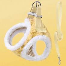 1pc Autumn/Winter Small Pet Leash, Rabbit/Guinea Pig Warm Plush Harness Leash, Suitable For Small Dogs, Cats, Dog Leash, Dog Chain, Dog Supplies, Cat Supplies - Multicolor - View 5