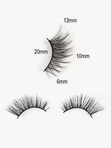 10 Pairs Half Lashes Cat Eye Short Soft 3D Faux Mink False Eyelashes, Natural Look, Suitable For Halloween - View 3