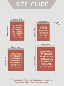 1pc Wall Art, Quotes Poster, I Am Hopeful Resilient Thoughtful Fearless Energetic Ready I Trust Myself, Boys Girls Wall Art For Boys Bedroom, Suitable For Living Room, Bedroom Decoration, Housewarming Gift, Frameless, Halloween Christmas Decor - Text a - View 2