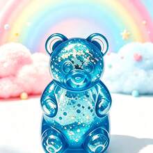 1PC Glitter Bear Squishy Toy, Super Soft Slow Rebound Stress Relief Toy, Sequin Filled Cartoon Bear Desktop Healing Decor - Multicolor - View 8