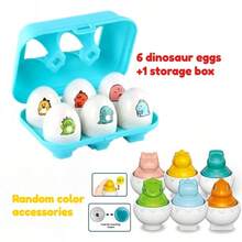 6pcs Matching Egg Squeeze Sound Smart Egg Matching Twist Egg Smart Color Recognition Educational Early Learning Realistic Egg Toy For Kids - Multicolor - View 9