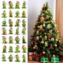 The Grinch 5pcs Christmas Decoration Hanging Ornaments, Fun Christmas Tree Home Decor, Grin-Ch 2D (Random Style) - Multicolor - View 4