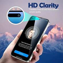 RQVQJ 3Pcs Full Screen Tempered Glass Protector Protect Screen Full Screen Phone Protective Film Compatible With IPhone 18 17 16 15 14 13 12 11 Pro Max XS X XR 17 16 15 14 Plus 17e 16e Clear Protective Cover Glass Film - Clear - View 6