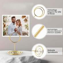 30-Piece Set Round Gold Table Card Holders With Metal Clip, Menu Card Holder, Note Holder, Picture Holder, Table Stand For Wedding, Banquet, And Party - 30pcs - View 3