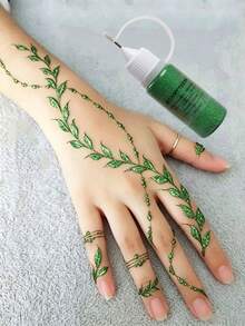 STARTTOOS Body Glitter Face Painting Gel, Body Glitter Liner, Hand-Drawn Face Tattoo Ink, Body Glitter, Festival Party Creative Makeup, Face Painting Gel, Fine Line Glitter Pigment - Multicolor - View 5