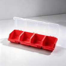 4-Compartment Plastic Storage Box With Lid For Screws, Nuts And Nails - Durable Multi-Purpose Hardware Tool Parts Organizer - A - View 8