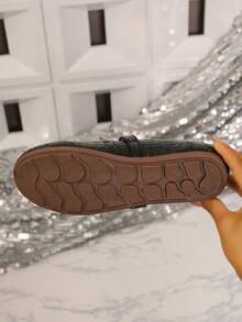 Vintage Women's Mary Jane Flat Shoes Crocodile Pattern Buckle Round Toe Ballet Shoes Casual Shoes For Daily Wear - Black - View 8