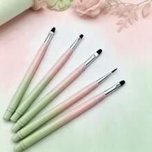 Pink & Green Gradient Dual-Ended Nail Art Brush, 2-In-1 Dual-Ended Design, Flexible Nail Art Creation - Pink - View 6