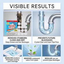 JUE FISH Pipe Cleaning Effervescent Tablets, Toilet, Sink, Kitchen Sink Dissolve Oil And Dirt, Clean And Fresh, Remove Stubborn Clogs And Grime, Deep Grease And Hair Clogs, Eliminate Odors In Pipes - Solid State - View 9