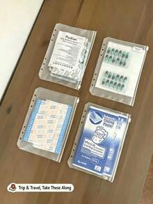 A6 Matte Loose-Leaf Medication Storage Folder With Detachable Zipper Pouch For Home And Travel, Pill And Medicine Board Organizer - View 4