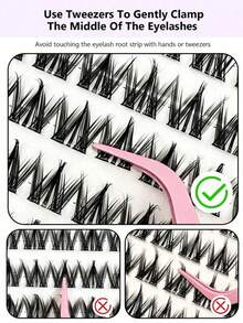 NAIJEMA 320pcs Bulu Mata Palsu Alami Bentuk C Lengkung Lembut Gaya Dog Eye Makeup Gadis Malas Lucu dan Mengembang Seri Kartun, Cocok Untuk Pemula, Bulu Mata Gugus, Bulu Mata Palsu Gugus Tunggal, Bulu Mata Palsu - C - View 3