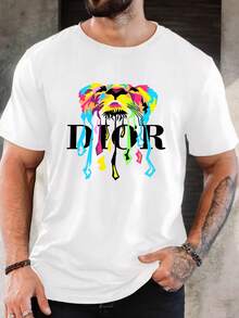 Men's Pure Cotton Short Sleeve T-Shirt Casual Everyday Wear Breathable Soft Regular Fit Basic Tee For Summer - 白色 - 查看 1