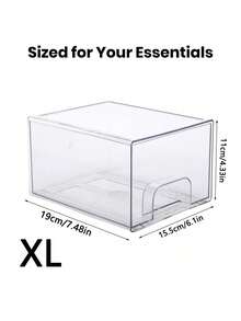 1/2/4pcs Transparent Large Capacity Desktop Drawer Storage Box, Drawer-Style Cosmetic Organizer, Suitable For Office, Kitchen Storage, Bedroom Storage, Suitable For Christmas Gifts, Halloween Gifts - Clear - View 12