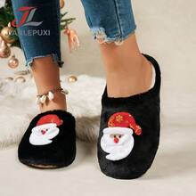 Christmas 3D Plush Head Slippers, Santa Claus Reindeer Christmas Tree Thermal Lined Home Holiday Slippers - Women's Slippers - View 5
