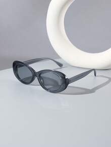 1 PC Men's Oval Fashion Glasses Classic Solid Color PC Frame Soft Tinted Lens Casual Versatile Lightweight For Vacation Outing With Glasses Box - Multicolor - View 14
