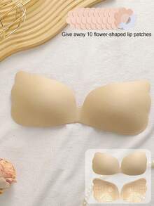 1pc Invisible Push-Up Bra, Strapless Self-Adhesive Design, Suitable For Bikini And Strapless Evening Dress - Multicolor - View 18