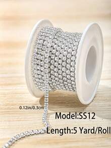 1pc-5 Yards DIY Rhinestone Sewing Craft Chain - White - View 2