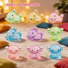 6/12pcs Glow-In-The-Dark Mini Resin Mexican Axolotl Figurines, Compact Mexican Axolotl Decor That Hides In Darkness, Suitable For Miniature Garden Landscape, Crafts, Party Favors (Random Color) - Multicolor - View 15