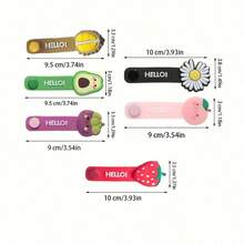7 piezas Organizador de cables de PVC con diseño de frutas de dibujos animados, organizador de cables lindo para estudiantes niñas, almacenamiento de cables de auriculares, cables de datos, cables de carga, gestión de cables - AA - Ver 10