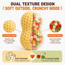 1pc New Peanut Building Block Squishy, Sand-Like Sound Super Stress Relief Toy, ASMR, Crunchy Sound, Handmade, Sound-Controlled Stress Relief Venting Toy, Can Relieve Anxiety, Fingertip Toy, Hand Pressure Relief, Birthday-Party-Christmas-Valentine's Day-Children's Best Gift Squishy>Back To School Squishy Need Doh Squishy's Crunchy Squishy's Crunchy Squishy Party Favors For Kids - Multicolor - View 5