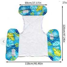4-In-1 Inflatable Floating Chair With Backrest, Foldable Portable Water Lounger, Suitable For Pool And Beach Summer Parties, Multi-Functional Outdoor Water Floating Bed, Ideal Summer Birthday Gift For Students - Three-tube Inflatable Float - View 3