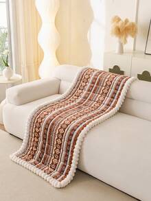 1pc Bohemian Style Thick Plush Ruched Cushion, Soft Velvet Fabric, Pet-Friendly, Suitable For 1-4 Person Sofa, Easy To Clean And Machine Washable, Ideal For Living Room, Office, Bedroom And Outdoor Home Decor - Multicolor - View 7