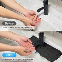 1 buah Alas Anti Silau Keran Silikon, Desain Tahan Air dan Anti Selip, Tepi Sempit yang Dapat Dipotong, Aksesori Wastafel Dapur yang Lembut dan Tahan Lama, Cocok untuk Wastafel Kamar Mandi dan Wastafel Dapur, Ideal untuk Penggunaan Rumah Sehari-hari dan Perlindungan Permukaan Meja - MultiWarna - View 8