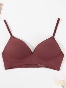 Women's Supportive Seamless Wireless Bra, Comfortable Breathable Skin-Friendly, Prevents Sagging - Redwood - View 2