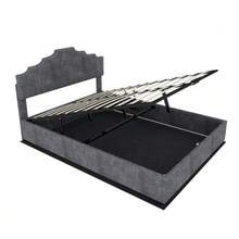 Modern Minimalist Upholstered Bed, Comfortable And Soft Headboard, Multifunctional Bedroom Furniture, High Box Spring Bed Frame With Gas-Pressure Spring, Including 140*200cm Mattress. - 灰色 - 查看 10