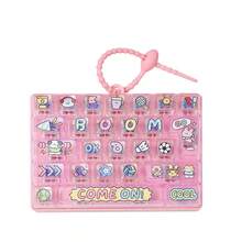 1pc 2026 New Together Fun Beach-Combing Transparent Stress Relief 26-Grid Keyboard Keycap Keychain Pendant Small Toy Ornament [Card Not Included] - Multicolor - View 7