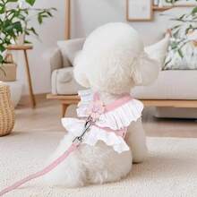 Pet Leash For Small Dogs And Cats, All-Season Universal Chest Harness, Dog Chain, Dog Supplies, Princess Style Lace Trim Pink Skirt Edge Cat Leash Harness For Spring And Summer Walking - Multiple Styles - View 14