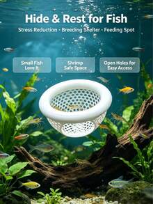Floating Betta Fish Skin, Betta Or Shrimp Feeder, Cave & Hammock, Small Fish Feeding Ring, Aquarium Hidden Feeding Decoration Accessory - Happy Aquarium - View 8