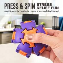 DAFENNI 1pc Colorful Rotating Press Fidget Ball, Hand Spinning Stress Relief Toy, Pocket Size Sensory Anti-Stress Toy, Novelty Party Favor Gift(Random Color) - Multicolor - View 4