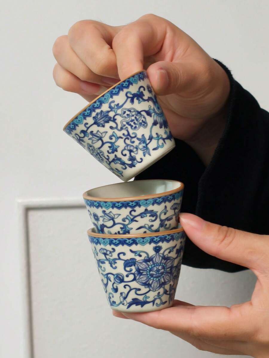 1/2/4/6 buah Cangkir Teh Keramik Motif Cabang Berjalin, Cangkir Teh untuk Tamu di Rumah, Cangkir Teh Kung Fu, Cangkir untuk Mencicipi Teh, Cangkir Teh Hitam, Cangkir Espresso, Cangkir Hadiah, Cocok untuk Semua Musim - MultiWarna - View 1