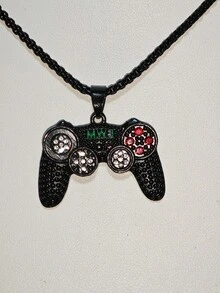 時尚遊戲控制器吊墜項鍊 男款鉚釘遊戲控制器飾品 非電鍍合金鍊條 遊戲派對配件 生日禮物 1件 - 彩色 - 查看 6