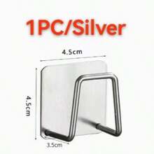 1/2/4pcs Stainless Steel Sink Sponge Holder, Strong Adhesive Backing Drain Rack, Kitchen Sink Dish Drying Rack, Cleaning Sponge Hook, Durable Stylish Bathroom Accessory - Multicolor - View 13