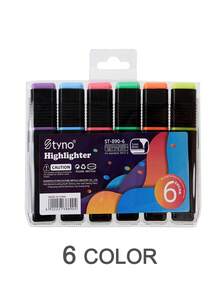 6/12pcs Fluorescent Highlighter Marker Pens, Multi-Color Neon Highlight Pens For Note Taking, Thick Tip, Suitable For Bullet Journals, Back To School - Multicolor - View 9