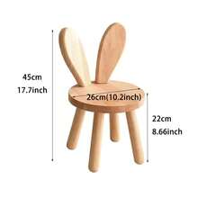 1pc Solid Wood Stool, Wooden Photography Prop, Creative Small Bench, Cute Rabbit Ear Solid Wood Stool, Simple Shoe Changing Bench, Modern Cute Animal Design Chair, Suitable For Room Decoration, Studio Photography Prop, Living Room, Bathroom, Kitchen, Classroom, Cute And Portable - Multicolor - View 4