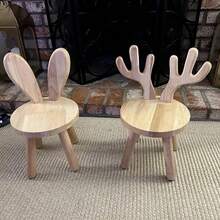 1pc Solid Wood Stool, Wooden Photography Prop, Creative Small Bench, Cute Rabbit Ear Solid Wood Stool, Simple Shoe Changing Bench, Modern Cute Animal Design Chair, Suitable For Room Decoration, Studio Photography Prop, Living Room, Bathroom, Kitchen, Classroom, Cute And Portable - Multicolor - View 5