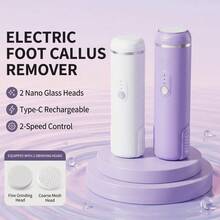 ICEWLESS Electric Foot Callus Remover Rechargeable Foot File 2 Glass Grinding Heads Dual Speed Pedicure Tool For Dead Skin Hard Skin Cracked Heels Foot Care - View 2