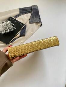 Women's Fashion Woven Evening Clutch Bag, Suitable For Evening Party, Birthday, Wedding - Gold - View 6