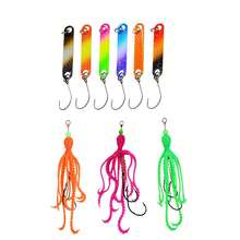 Set Umpan Pancing Lunak Gurita Realistis, Umpan Cumi-cumi TPE dengan Efek Berenang yang Mirip Asli dan Kait Ganda, Umpan Logam Sendok Berputar Multi-Warna, Cocok untuk Memancing di Luar Ruangan - MultiWarna - View 2