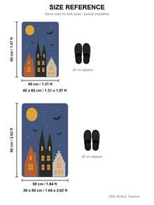 1pc Halloween Twilight Ghost Village Diatomaceous Earth Bathroom Mat - Multicolor - View 6