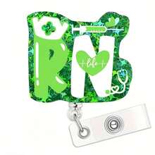 1pc RN Nurse Badge Scroll With Retractable Clip: This Fun And Cool Badge Scroll Is Suitable For Doctors, Nurses, Office Workers, And Social Workers. - Multicolor - View 10