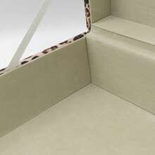 Leopard Print Flip Top Storage Box, Gold Decorative Buckle, Modern Home Jewelry Storage Box, Luxury Gift Jewelry Box, Lined Storage Box, Suitable For Jewelry, Accessories And Small Items - Brown - View 7
